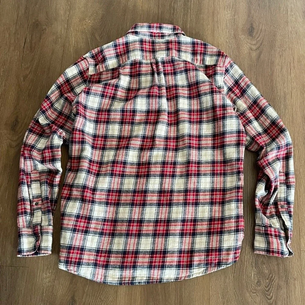 J.Crew Mens Large Flannel Shirt Plaid Button‎ Up Long Sleeve Lumberjack Grunge